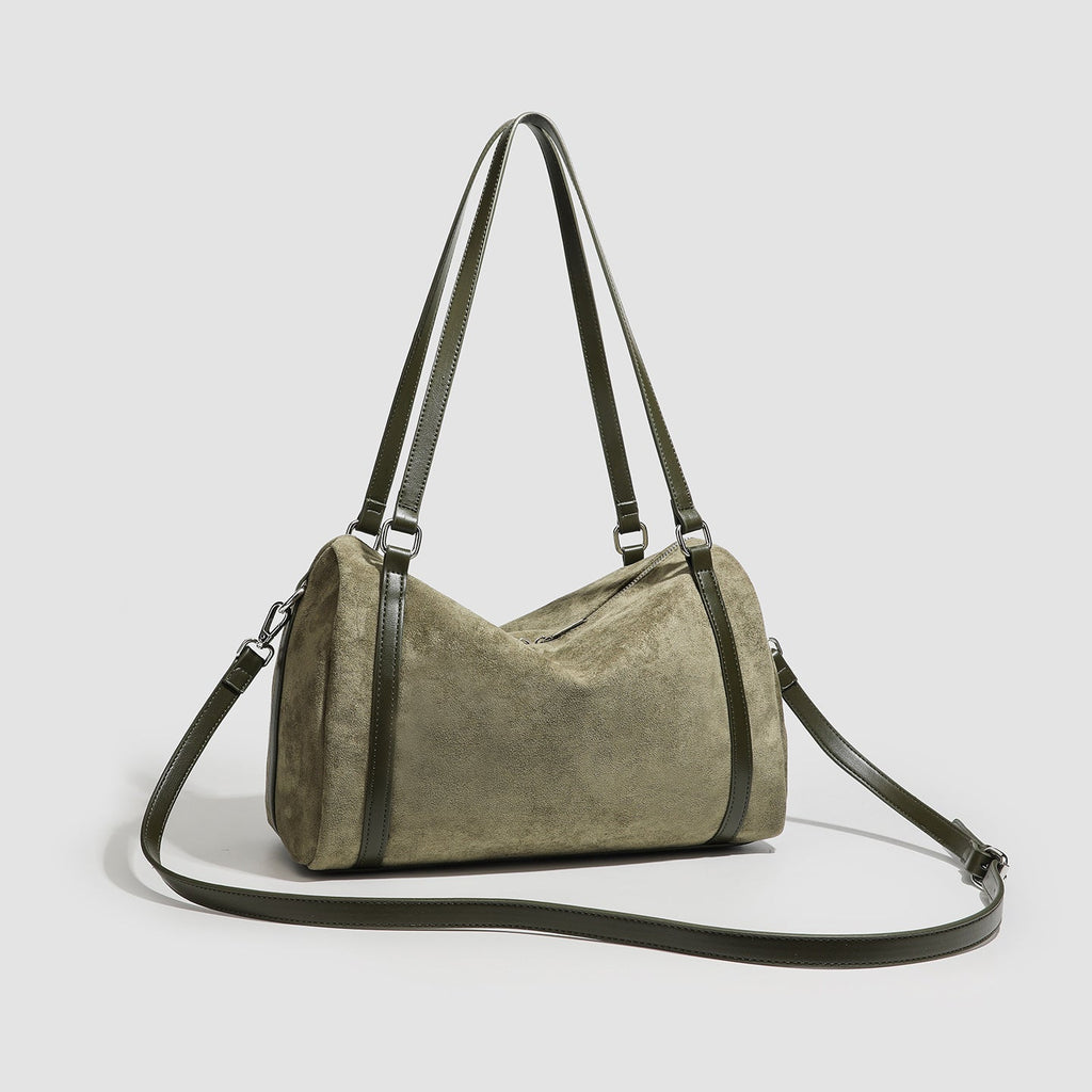 Retro Suede Tote Bag Womens Large-Capacity Crossbody Bag THRU7