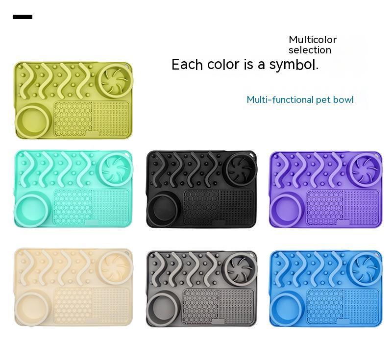 Dog Silicone Licking Pad Pet Licking Mat Silicone Smelling Mat Multifunctional Food Bowl Pets Supplies THRU7