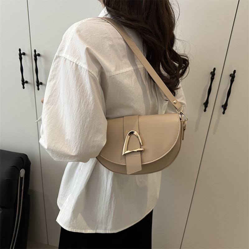 High-end, Fashionable Single-shoulder Bag Niche Saddle Bag THRU7