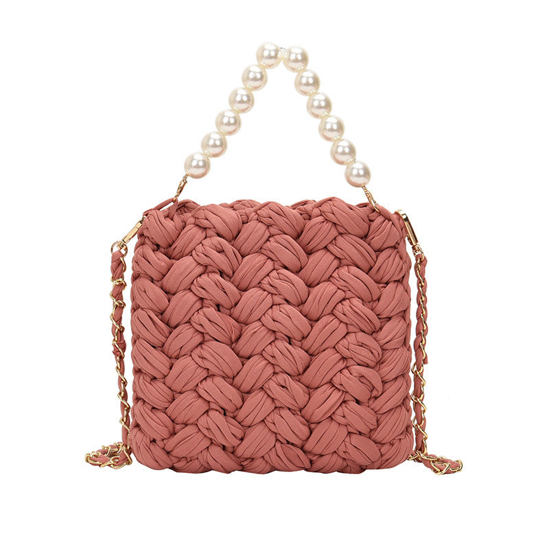 DIY Craft Kit Yarn, Crochet Hook, And Fabric Strips For Making A ShoulderCrossbody Bag THRU7