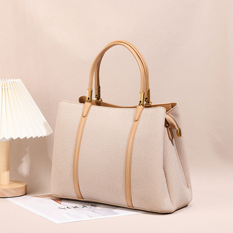 Sophisticated Womens Commuter Bag Spacious Solid-color Tote With A Light-luxury Premium Texture THRU7