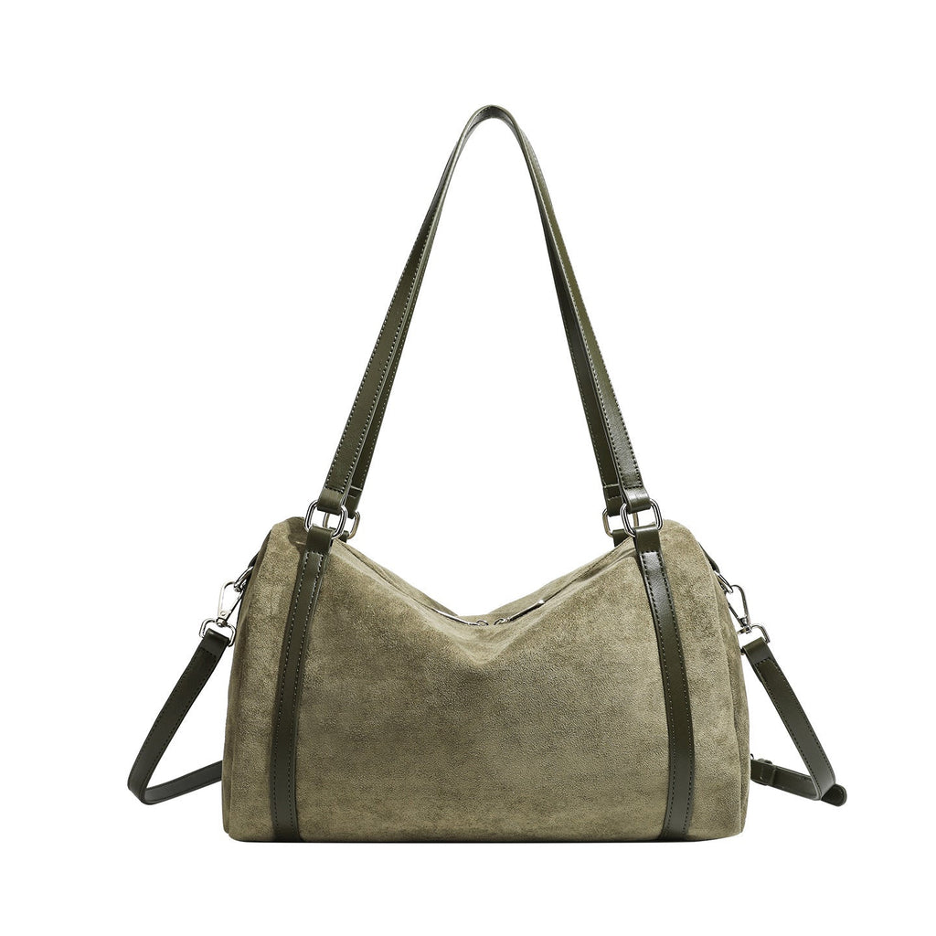 Retro Suede Tote Bag Womens Large-Capacity Crossbody Bag THRU7