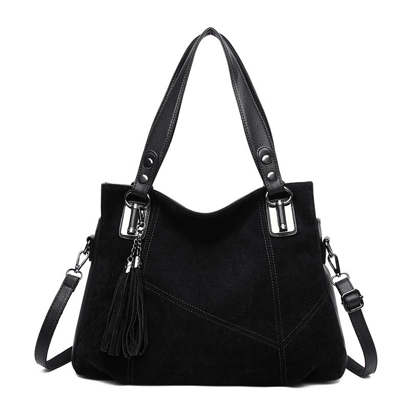 Womens Retro Tassel Zipper Suede Shoulder Crossbody Bag THRU7