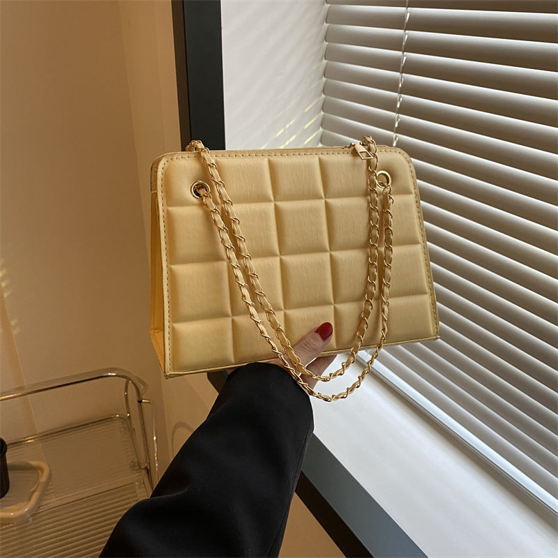Plaid Bag Womens Small Diamond-Pattern Embroidered Grid Shoulder Bag THRU7