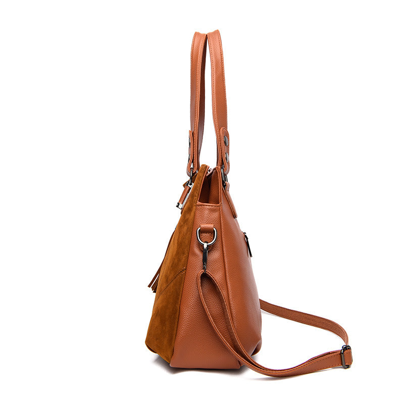 Womens Retro Tassel Zipper Suede Shoulder Crossbody Bag THRU7