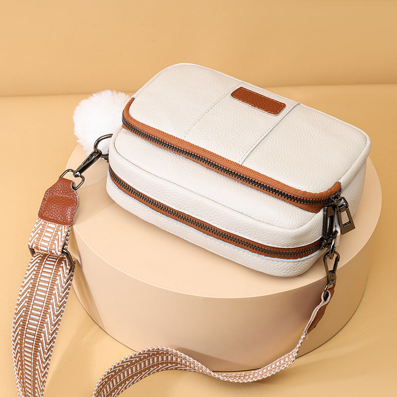 Genuine Leather Womens New Trendy Fashionable Versatile Single-shoulder Bag THRU7