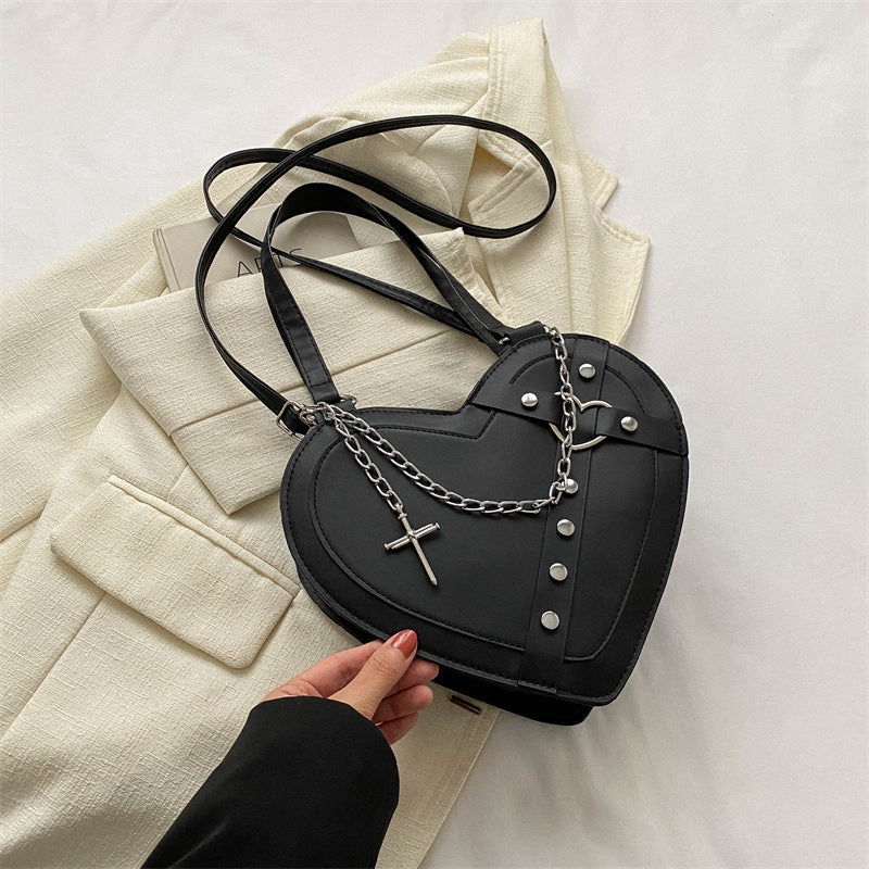 Korean-style Cute Niche Heart-shaped Shoulder Crossbody Bag THRU7