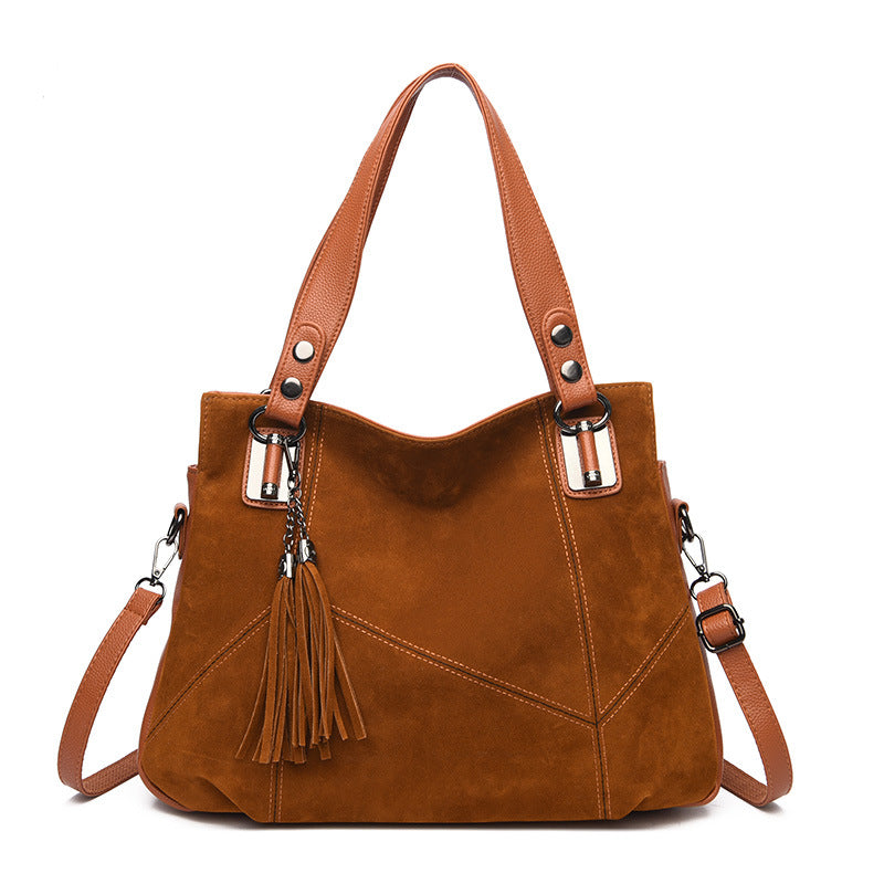 Womens Retro Tassel Zipper Suede Shoulder Crossbody Bag THRU7