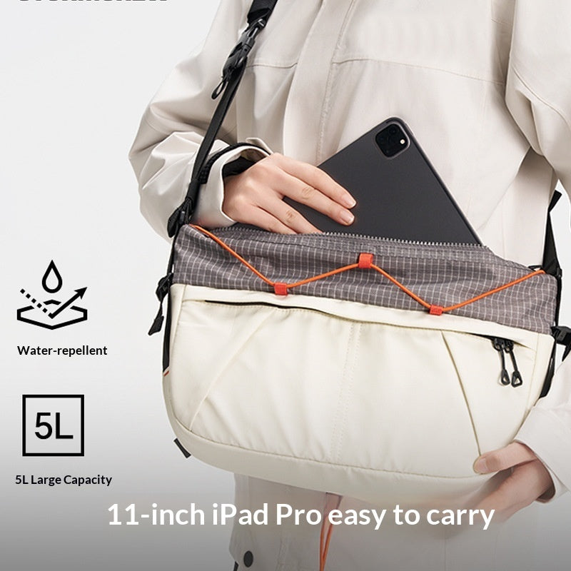 Portable Large-Capacity Crossbody Bag Contrasting Colors Versatile Travel Shoulder Bag THRU7
