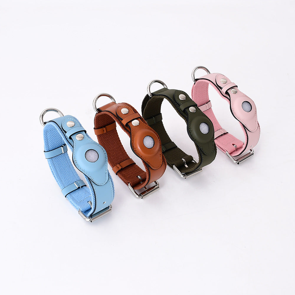 Airtag Pet Collar Tracker Protective Cover Leather Collar THRU7