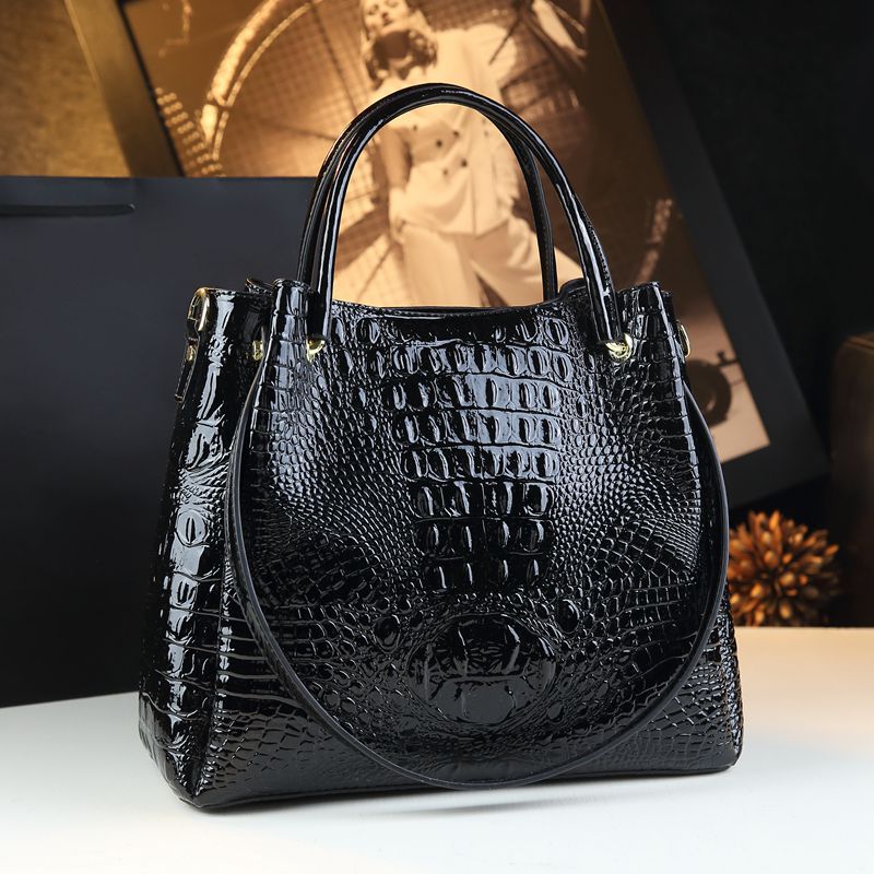 Stylish Textured And Colorful Crocodile-Print Womens Shoulder Bag THRU7
