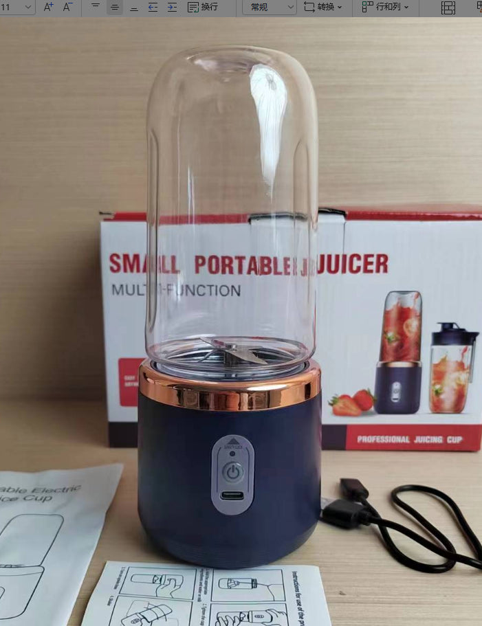 6blade Portable Blender Mini Juicer Cup Extractor Smoothie USB Charging Fruit Squeezer Blender Food Mixer Ice Crusher Portable Juicer Machine THRU7