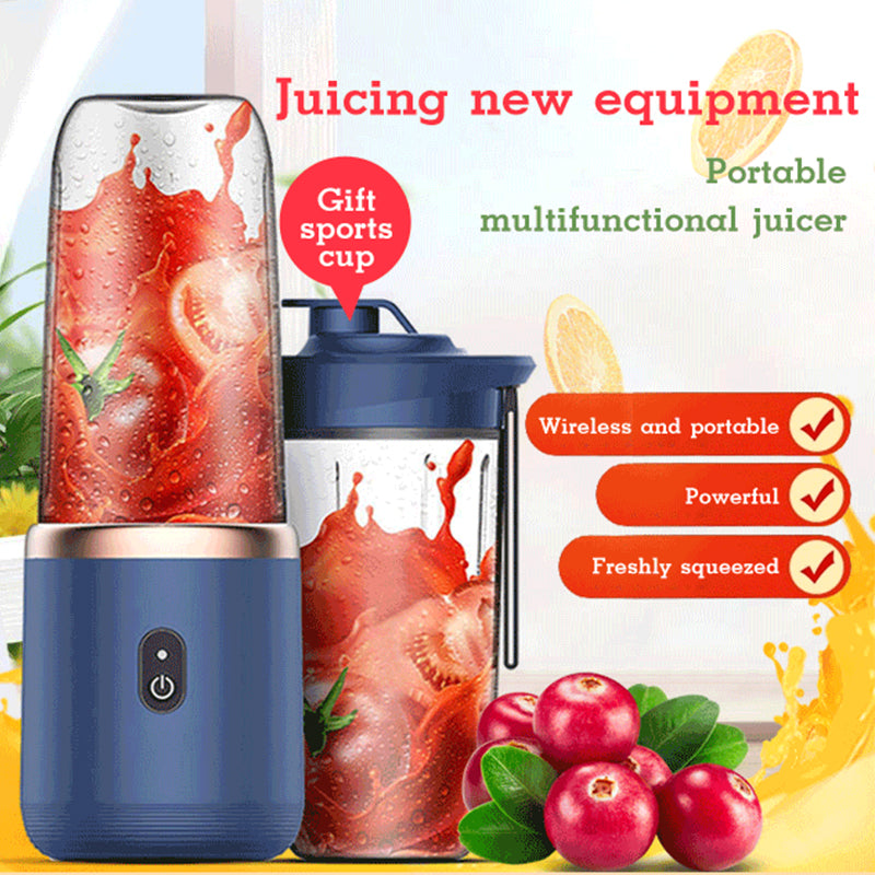 6blade Portable Blender Mini Juicer Cup Extractor Smoothie USB Charging Fruit Squeezer Blender Food Mixer Ice Crusher Portable Juicer Machine THRU7