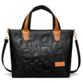 Trendy Tote Handbag Chic Letter Embossing Womens THRU7