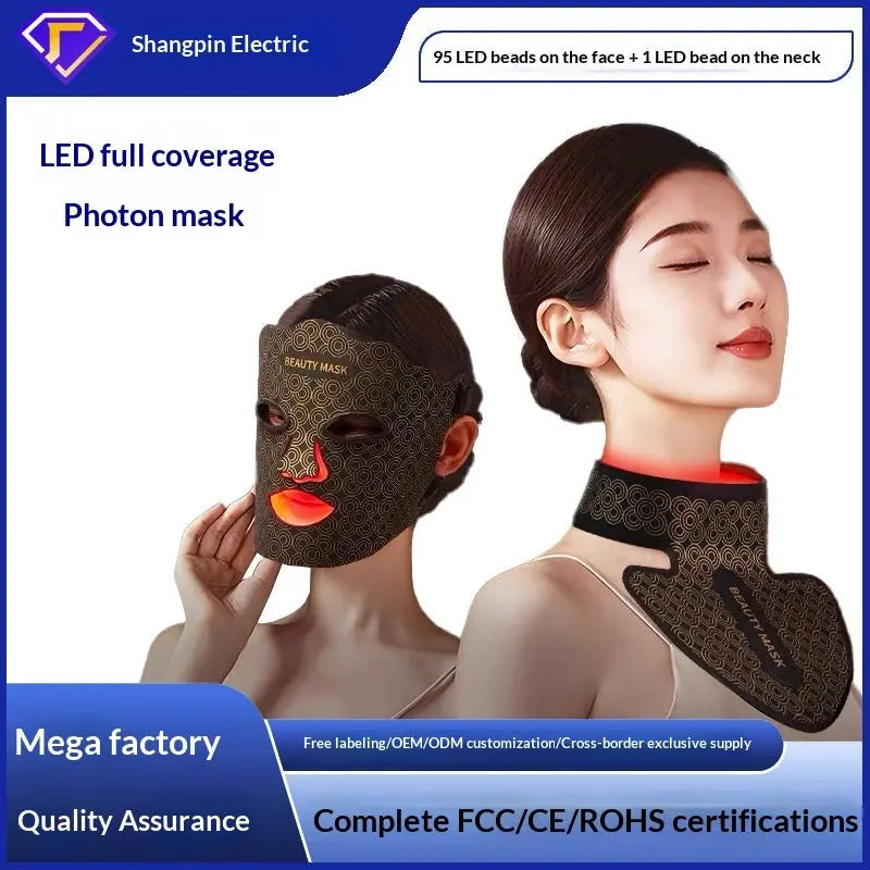 Red Light LED Facial Photon Rejuvenation Device With Silicone Beauty Mask THRU7