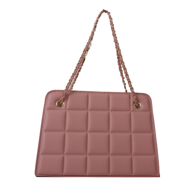 Plaid Bag Womens Small Diamond-Pattern Embroidered Grid Shoulder Bag THRU7