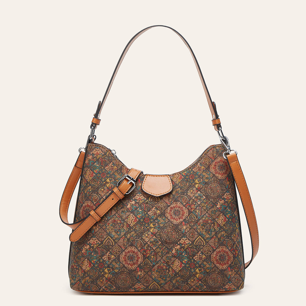Retro-printed Ethnic-style Tote Shoulder Or Crossbody Bag THRU7