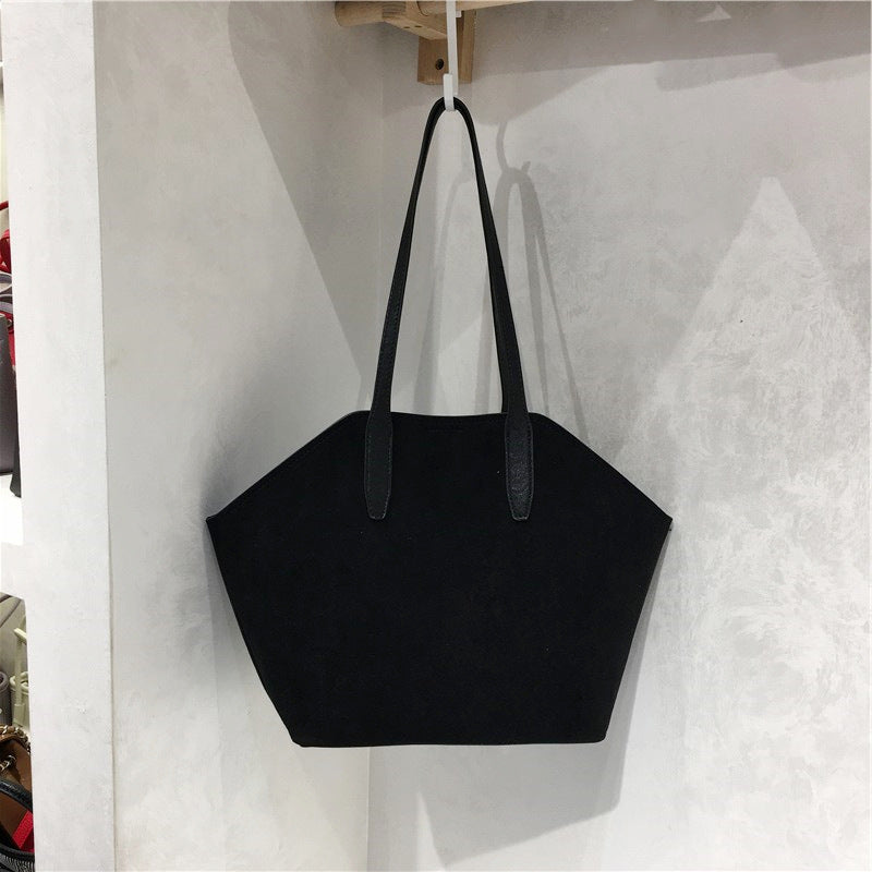 Fashionable Versatile Commuter Suede Fabric Shoulder Bag For Women THRU7