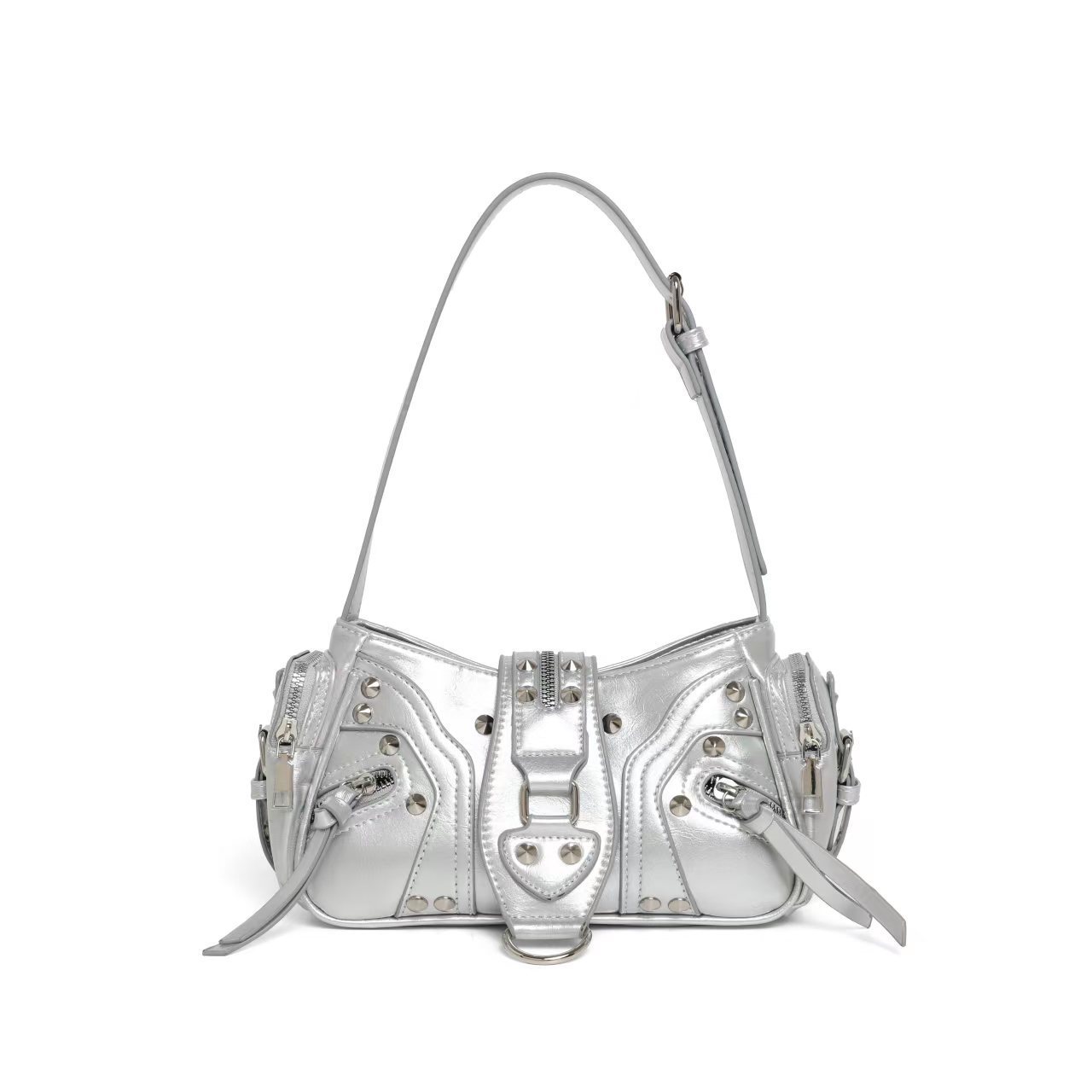 Edgy Y2k-style Single-shoulder Commuter Crossbody Biker Bag THRU7
