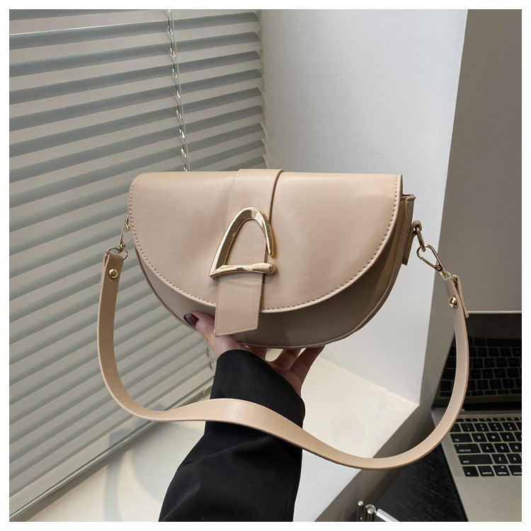 High-end, Fashionable Single-shoulder Bag Niche Saddle Bag THRU7
