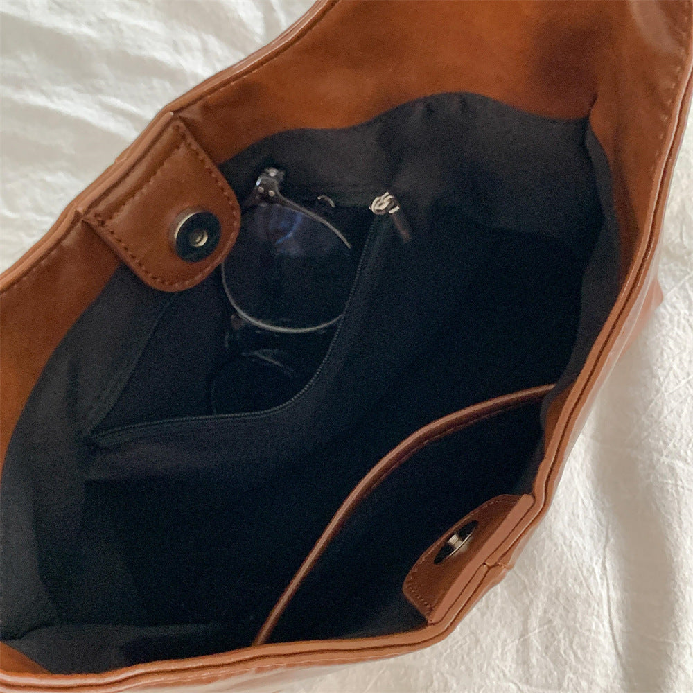 Large Capacity Soft Leather Handbag For Women THRU7
