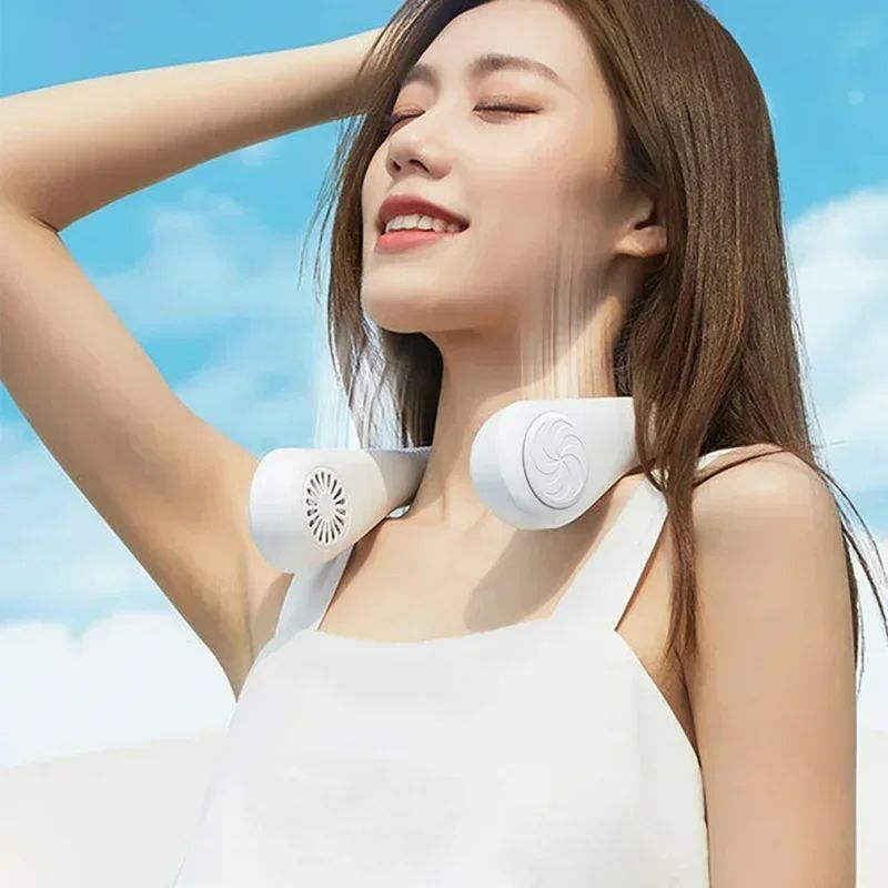 Portable Mini Neck Hanging Fan USB Rechargeable Wearable For THRU7