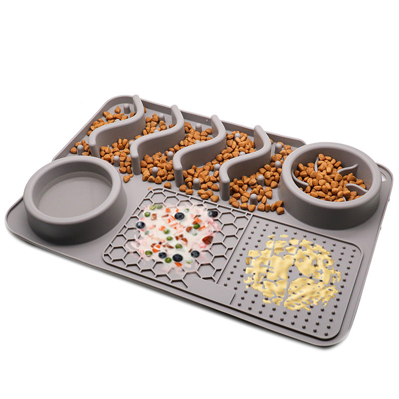 Dog Silicone Licking Pad Pet Licking Mat Silicone Smelling Mat Multifunctional Food Bowl Pets Supplies THRU7