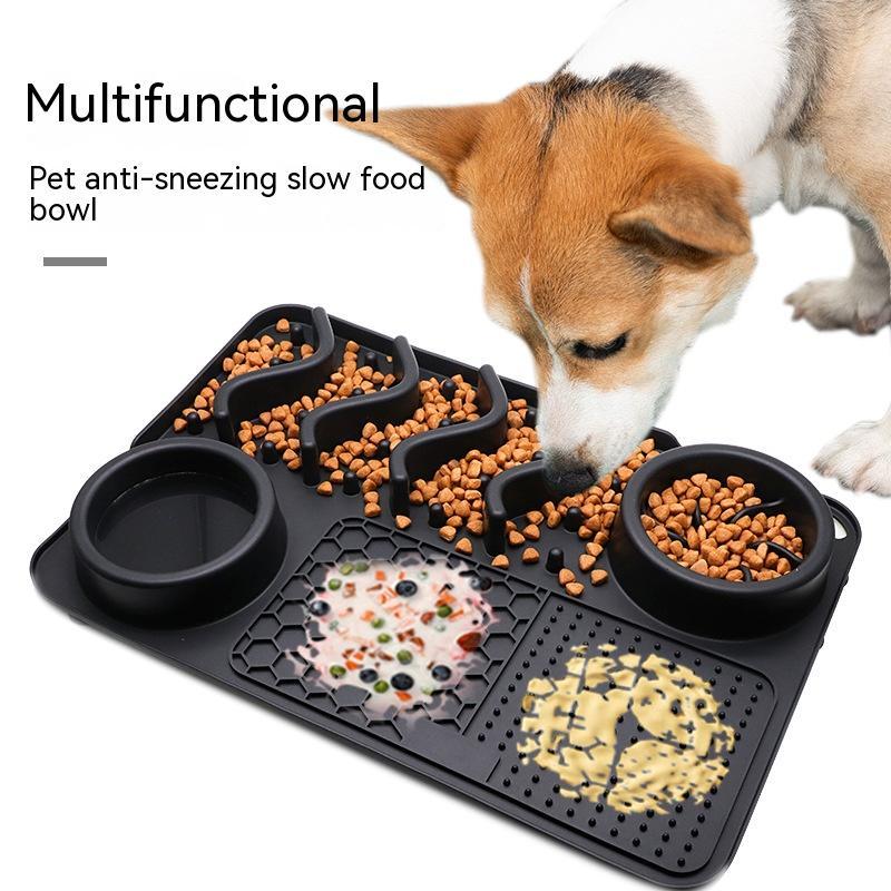 Dog Silicone Licking Pad Pet Licking Mat Silicone Smelling Mat Multifunctional Food Bowl Pets Supplies THRU7