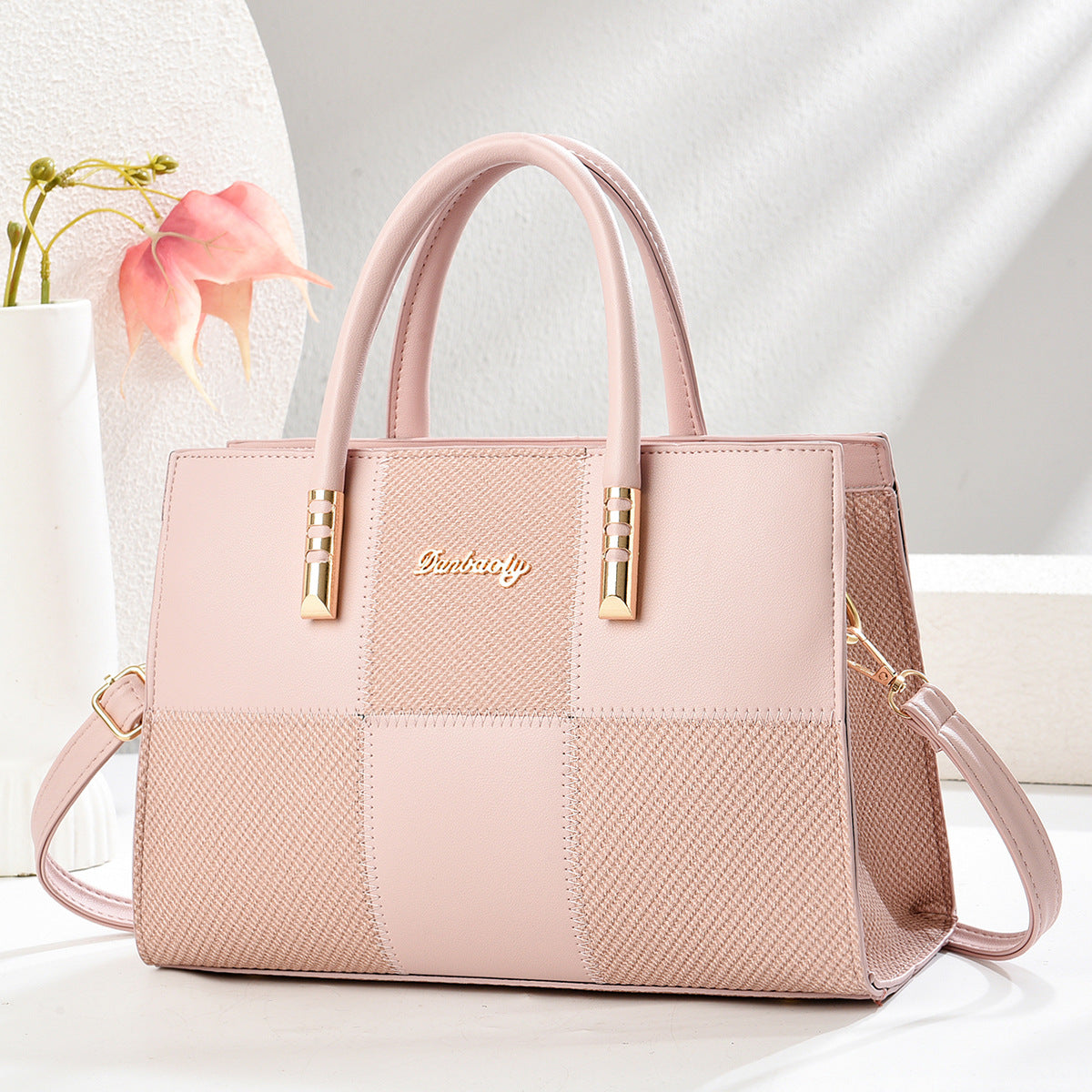 New Stylish Large-capacity Womens Tote Bag With A Bold Color-block Patchwork Design THRU7