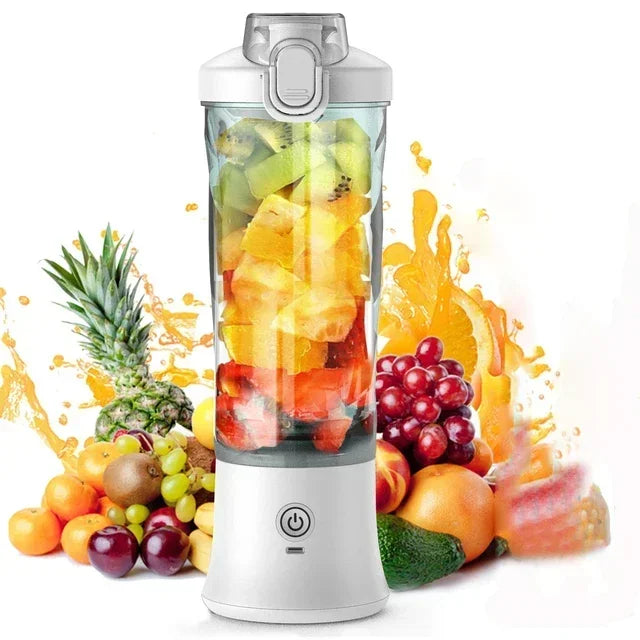 Portable Blender 600ML Electric Juicer Fruit Mixers 4000mAh USB Rechargeable Smoothie Mini Blender Personal Juicer Colorf THRU7