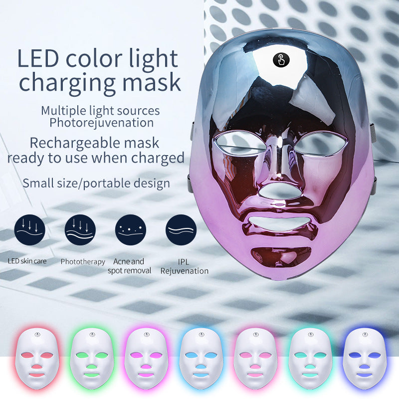 LED Rechargeable Face Mask Acne And Freckles Led Color Light Mask THRU7
