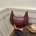 Niche Crescent New Simple All-Match Textured Shoulder Bag For Women THRU7