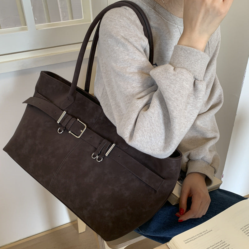 Retro Shoulder Bag Simple And Versatile Fashion Handbag THRU7