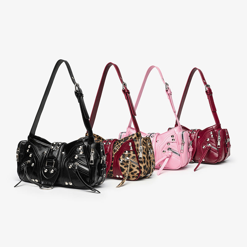 Edgy Y2k-style Single-shoulder Commuter Crossbody Biker Bag THRU7