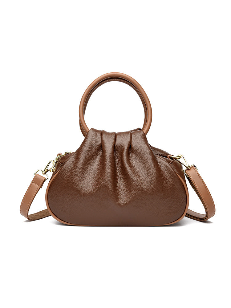 Large-capacity Pleated Crossbody Shoulder Bag For Women THRU7