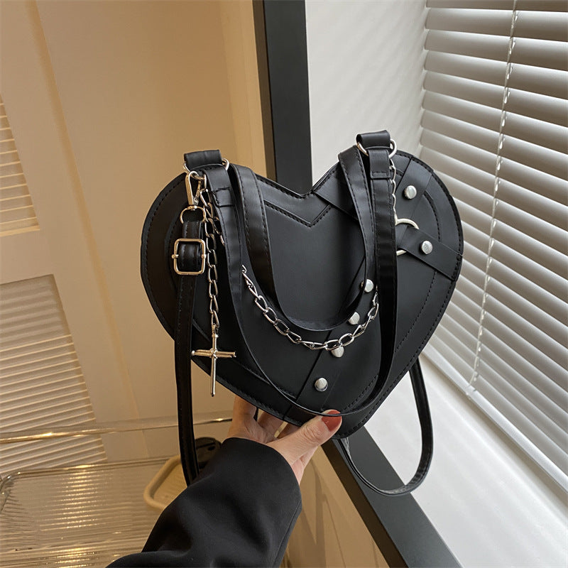 Korean-style Cute Niche Heart-shaped Shoulder Crossbody Bag THRU7