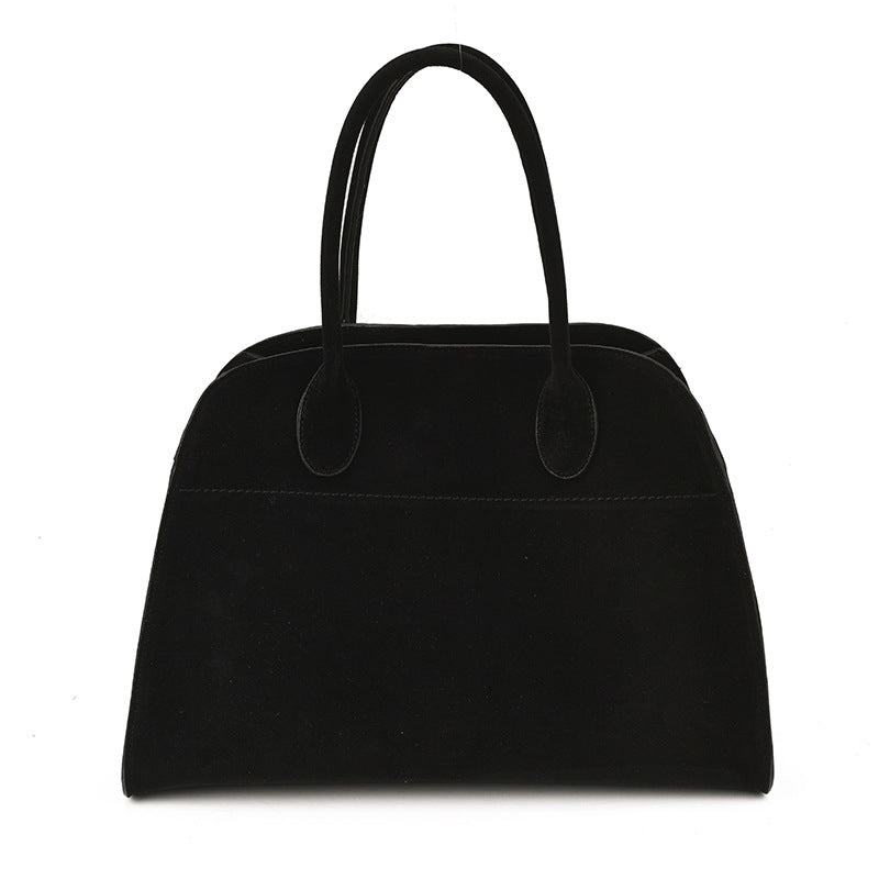 Retro-style High-capacity Suede-look Single-shoulder Tote Bag THRU7