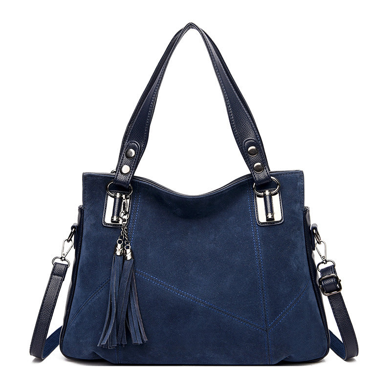 Womens Retro Tassel Zipper Suede Shoulder Crossbody Bag THRU7