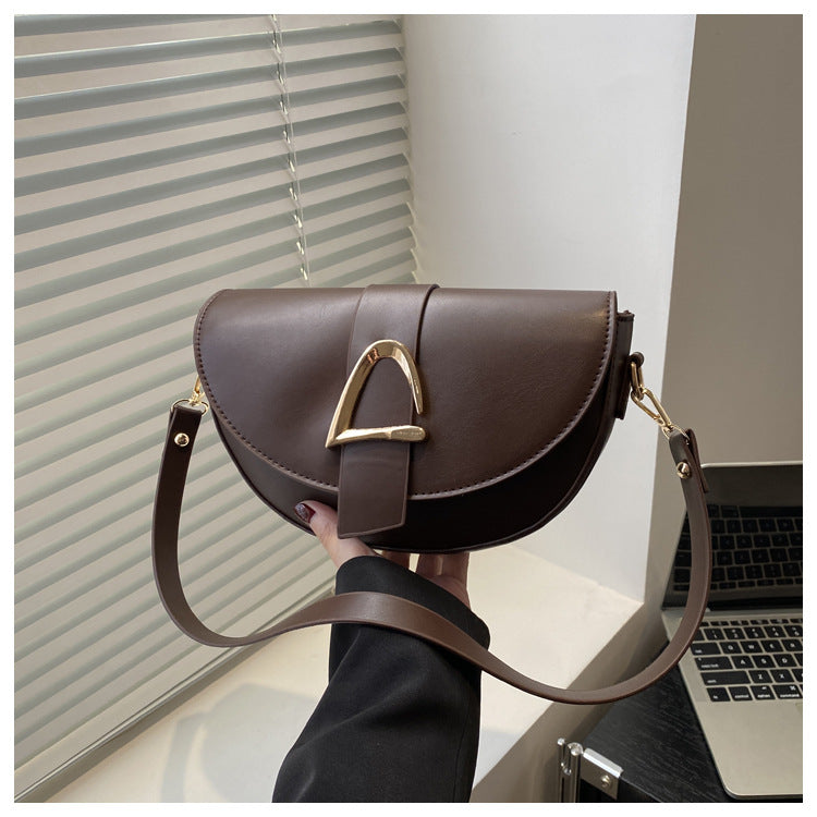 High-end, Fashionable Single-shoulder Bag Niche Saddle Bag THRU7