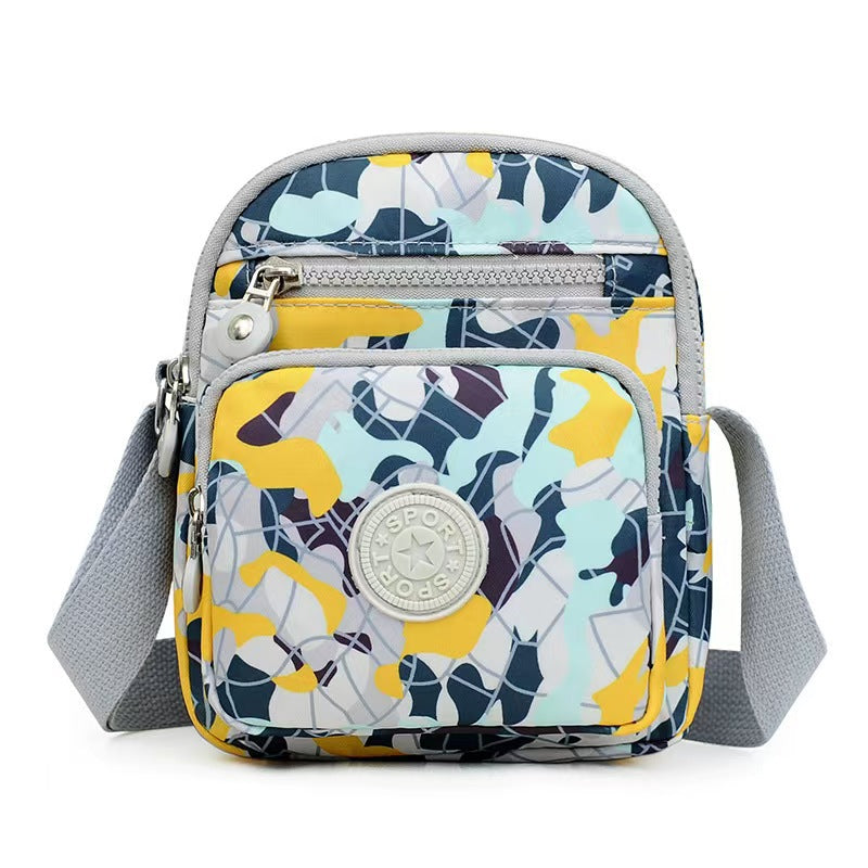 Lightweight Multi-Layer Oxford Cloth Crossbody Fashionable Small Square Bag THRU7