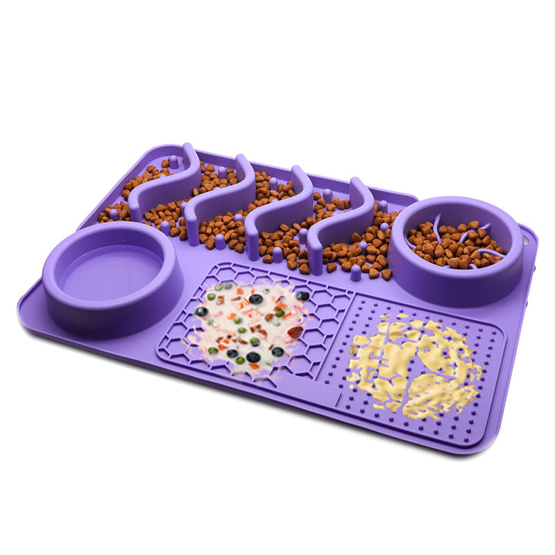 Dog Silicone Licking Pad Pet Licking Mat Silicone Smelling Mat Multifunctional Food Bowl Pets Supplies THRU7