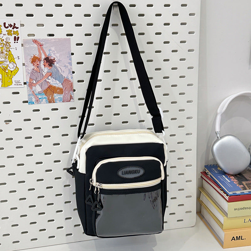 Crossbody Bag Girl Students' Personality Contrast Color THRU7