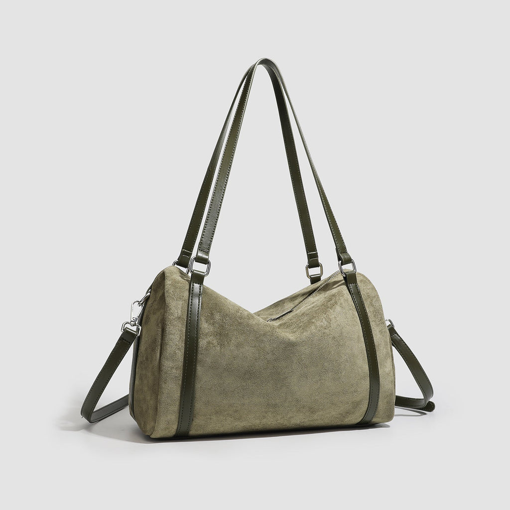 Retro Suede Tote Bag Womens Large-Capacity Crossbody Bag THRU7