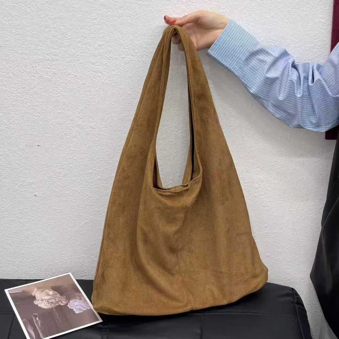 Simple Solid-Color Large-Capacity Tote Bag For Women THRU7