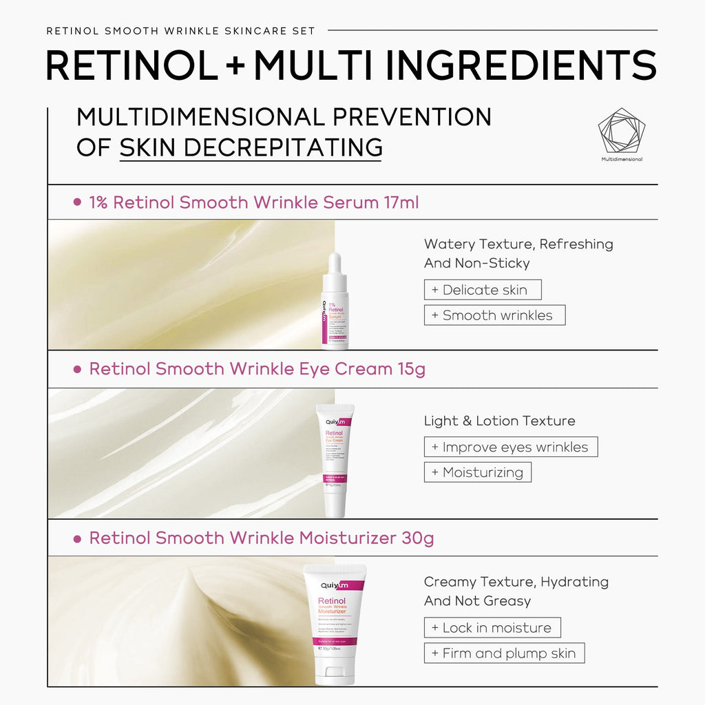 Retinol Skin Care Set 3-piece Facial Care Moisturizing THRU7