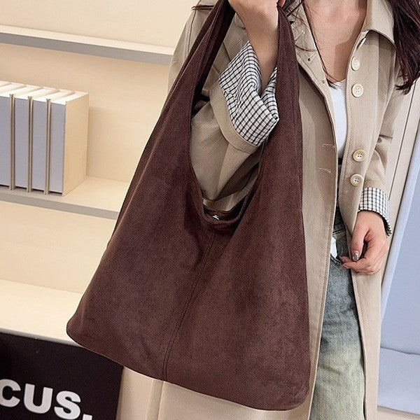 Simple Solid-Color Large-Capacity Tote Bag For Women THRU7