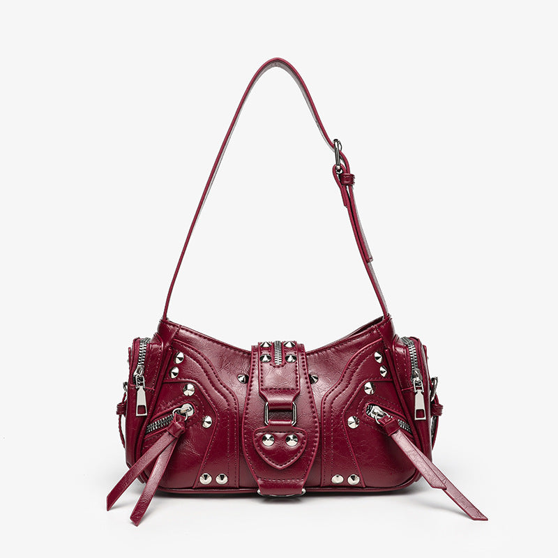 Edgy Y2k-style Single-shoulder Commuter Crossbody Biker Bag THRU7