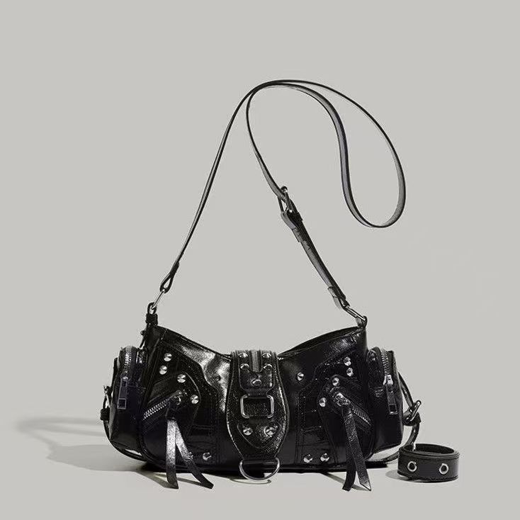 Edgy Y2k-style Single-shoulder Commuter Crossbody Biker Bag THRU7